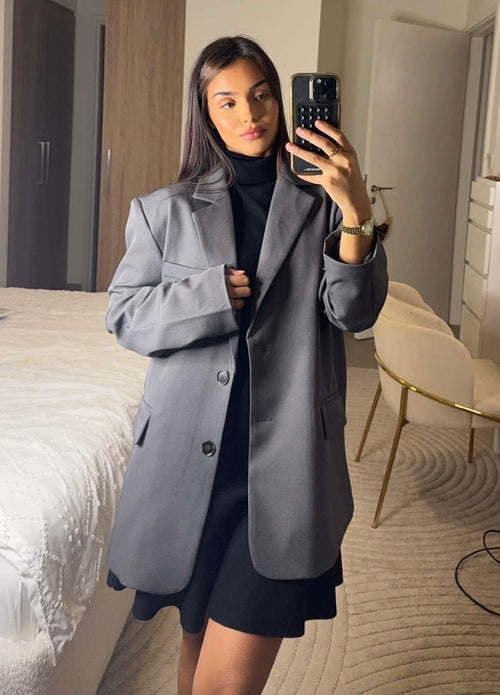 Blazer Cut-Out à dos ouvert gris