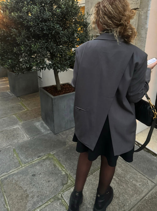 Blazer Cut-Out à dos ouvert gris