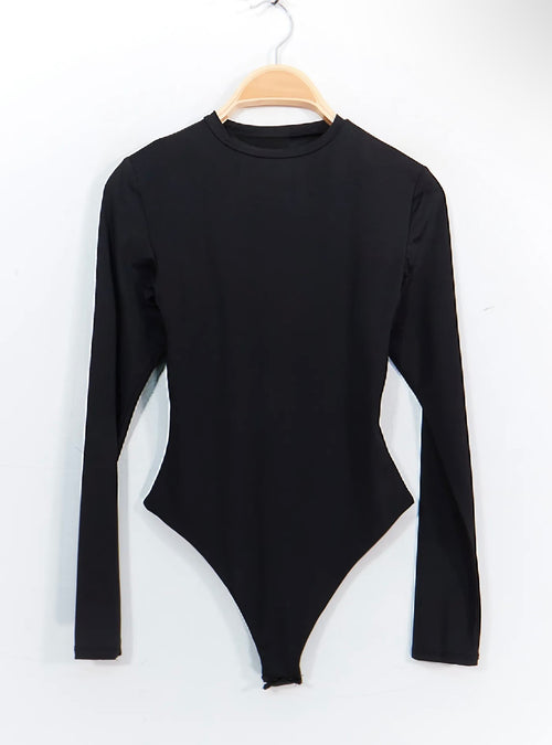 Body en Polyamide manches longues noir