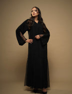 Abaya Ébène Dentelée