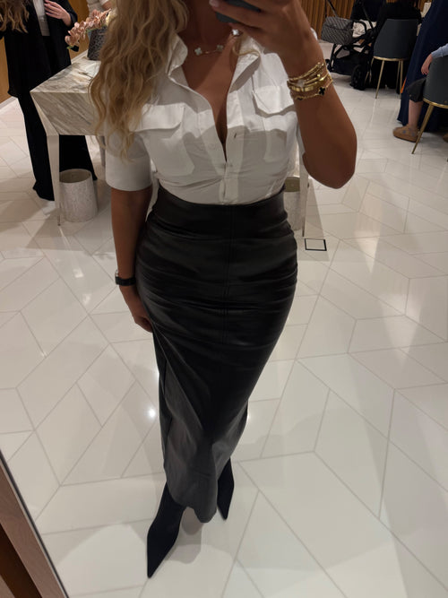 Jupe longue en simili noire