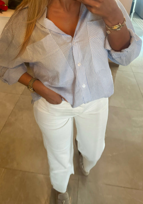 Jean droit coupé blanc