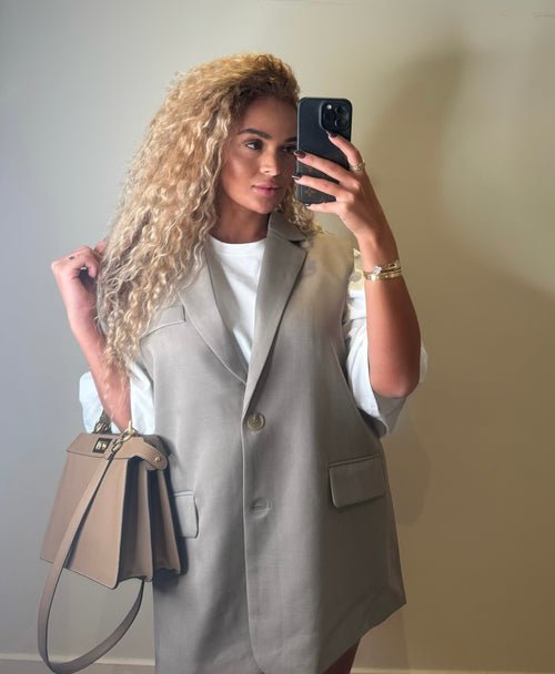 Blazer Cut-Out sans manches taupe