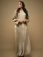 Abaya Perlée beige dorée