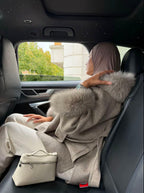 Manteau en cachemire et fourrure de renard