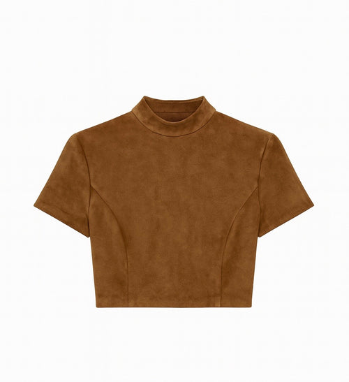 Top en daim Camel