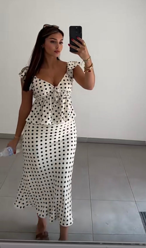 Ensemble à pois blanc