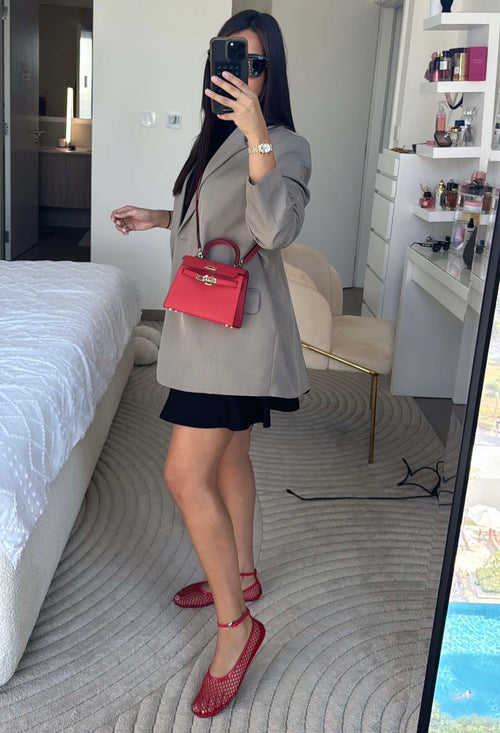 Blazer Cut-Out à dos ouvert taupe