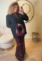 Jupe en dentelle bordeaux