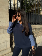 Pull-Chemise « Boyfriend » bleu