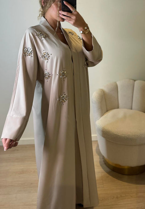 Abaya Perla crème à cristaux