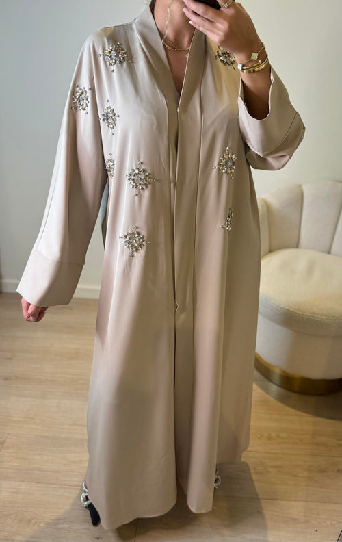 Abaya Perla crème à cristaux