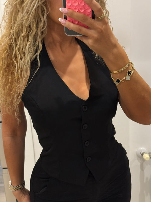Top tailleur noir
