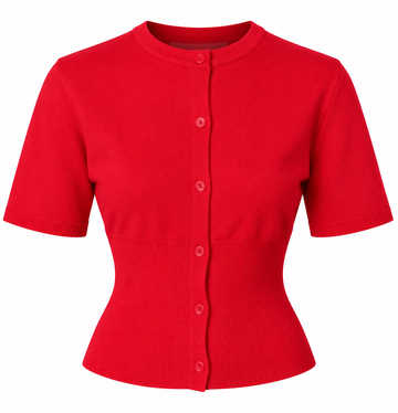 Top en maille rouge