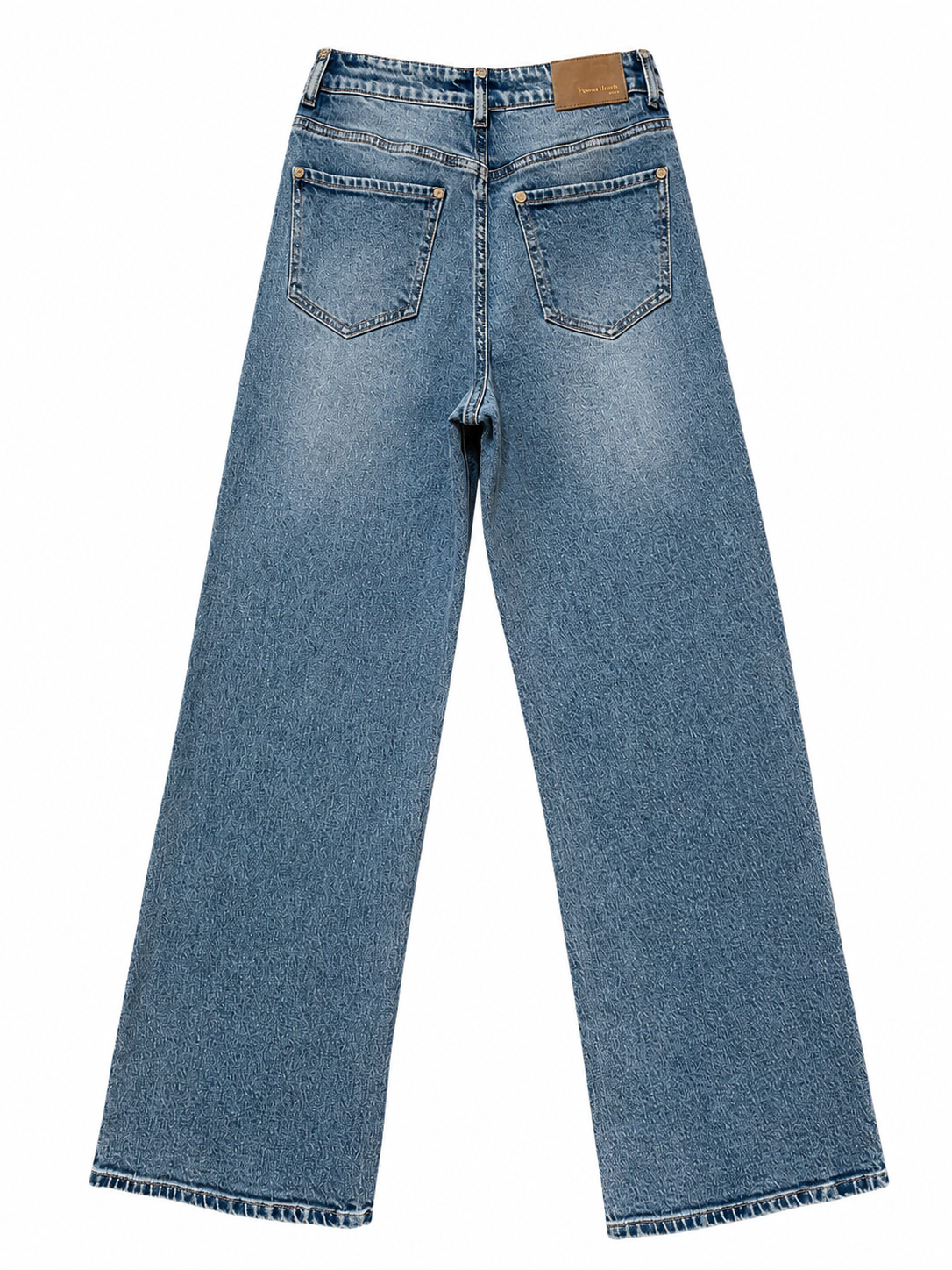 Jean Wide Bleu Finition Dorée