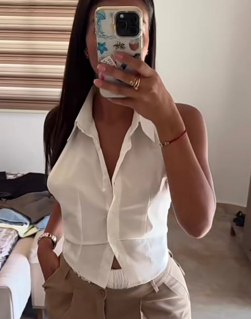 Chemise à nouer dos nu
