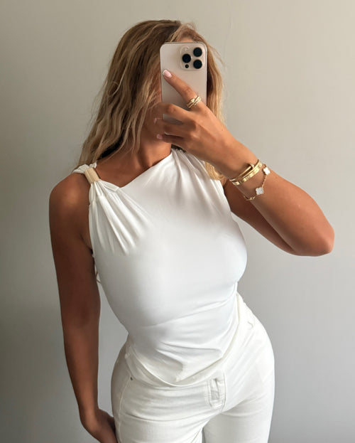 Top bijou blanc