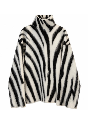 Pull en maille zébré