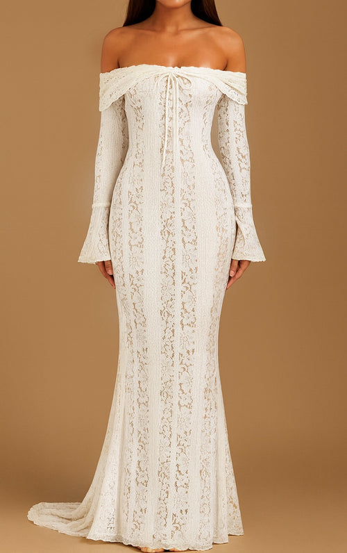 PRÉCOMMANDE : Robe Ivory Bloom longue (Expéditions sous 15-20jours)