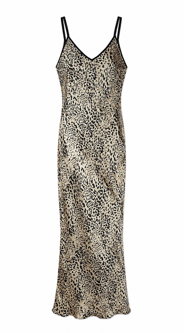 Robe satinée à imprimé léopard