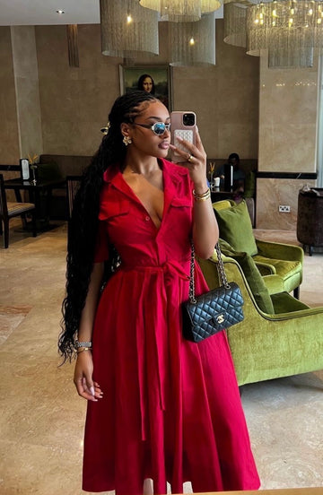 Robe-chemise rouge
