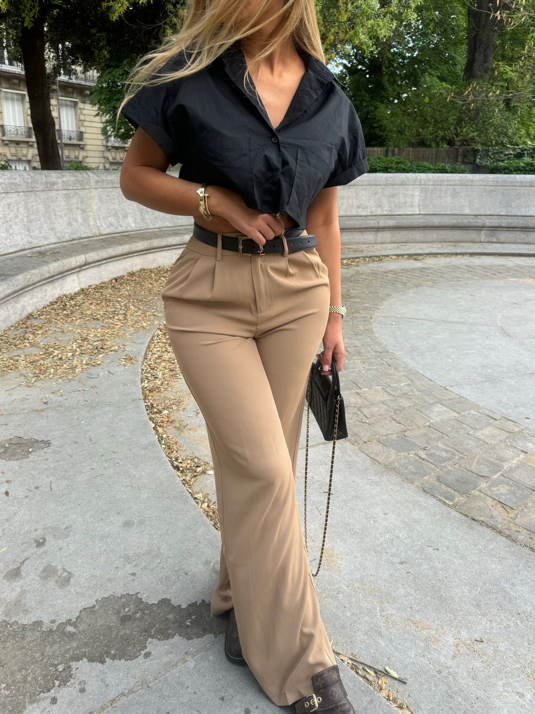 Pantalon fluide camel