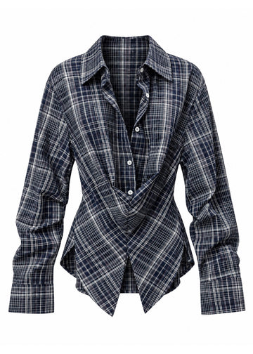 Chemise Muse-Plaid navy