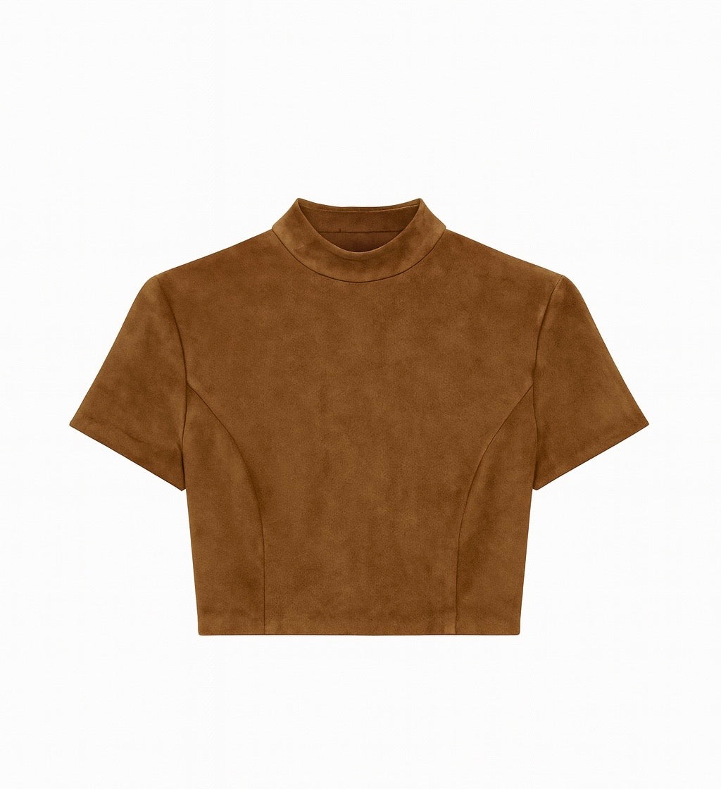 Top en daim Camel