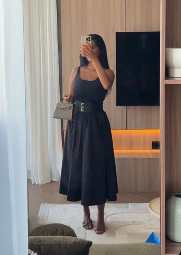 Jupe bouffante à ceinture intégrée