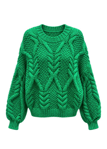 Pull en tricot oversize vert