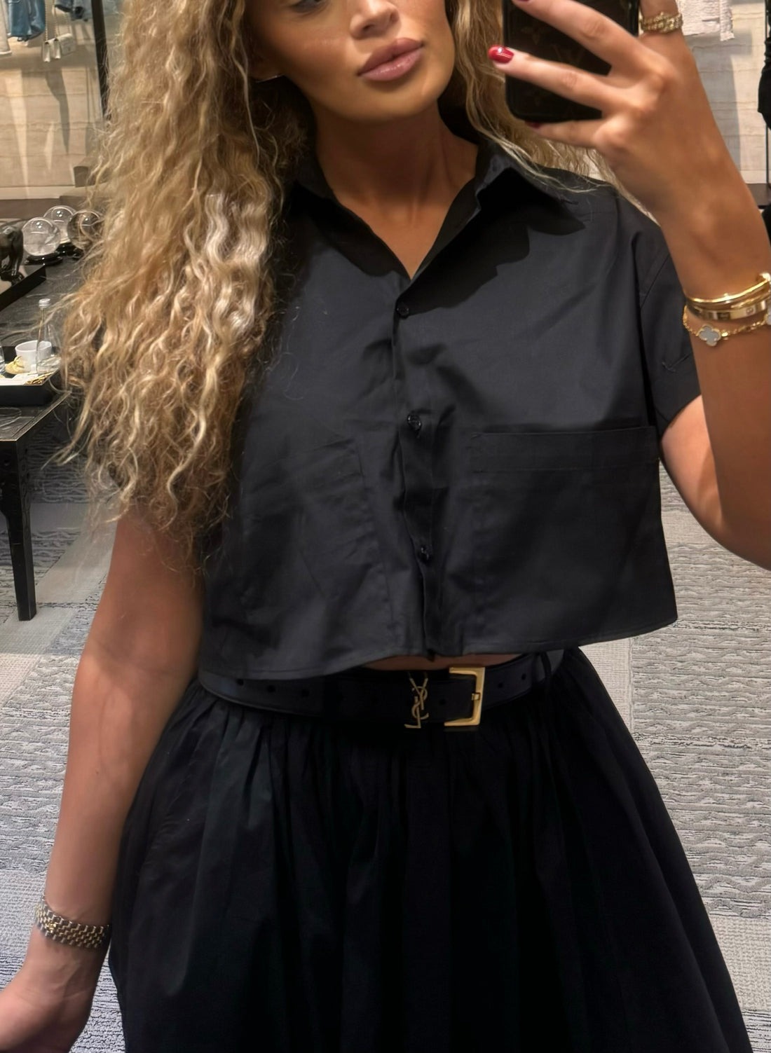 Chemise Crop noir