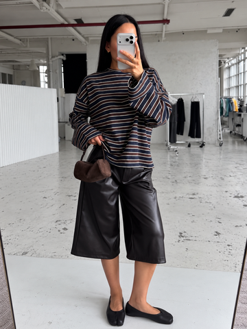 Top Stripe oversize marron