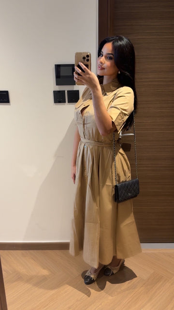 Robe chemise Camel