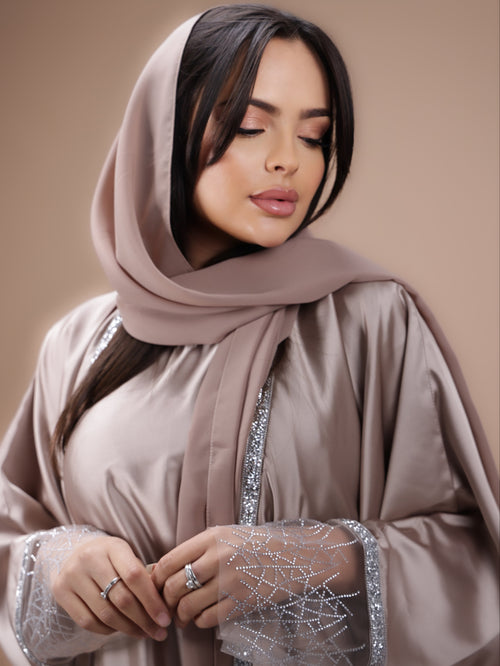 Abaya Desert Doré (3pièces) Premium