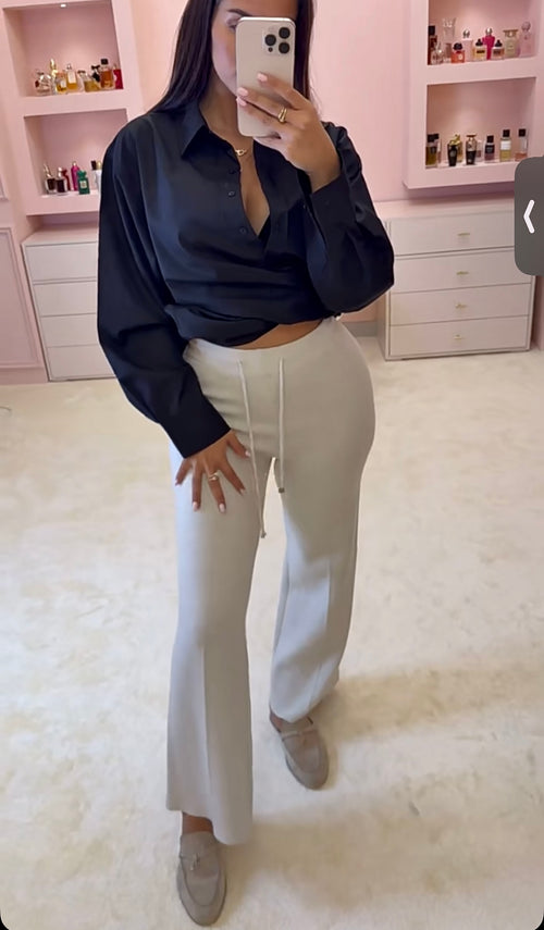 Pantalon molletonné crème