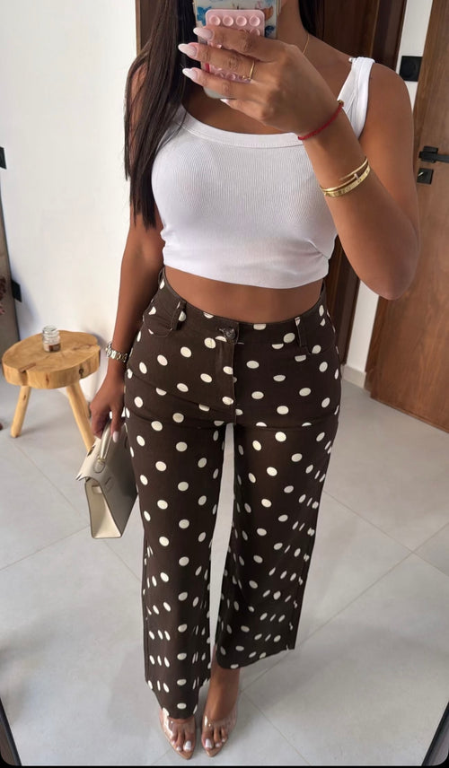 Jean Polka marron