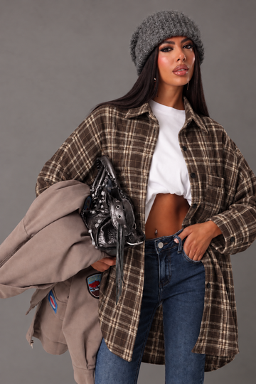 Chemise Wetsern Plaid Coffee