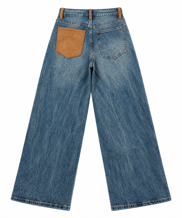 Jean Suede bleu moyen
