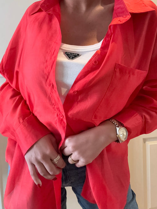 Chemise voile de coton rouge