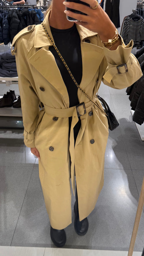 Trench long Camel