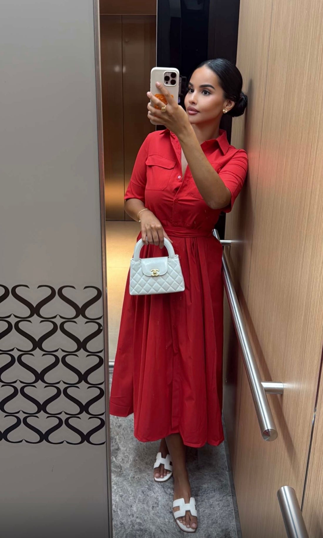 Robe-chemise rouge