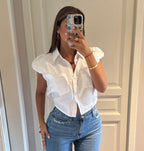Chemise sans manches bouffante