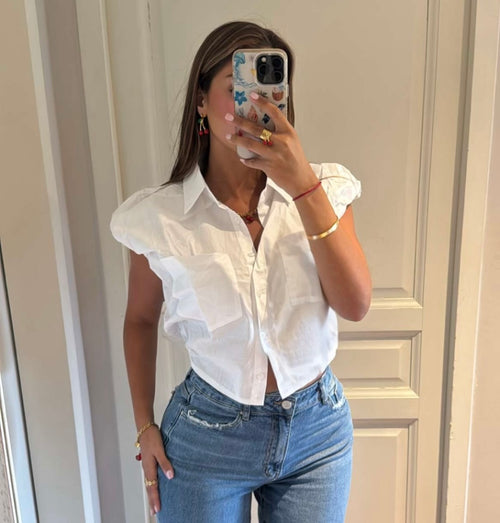 Chemise sans manches bouffante