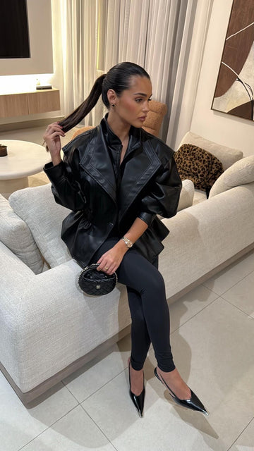 Veste Black-out en simili cuir
