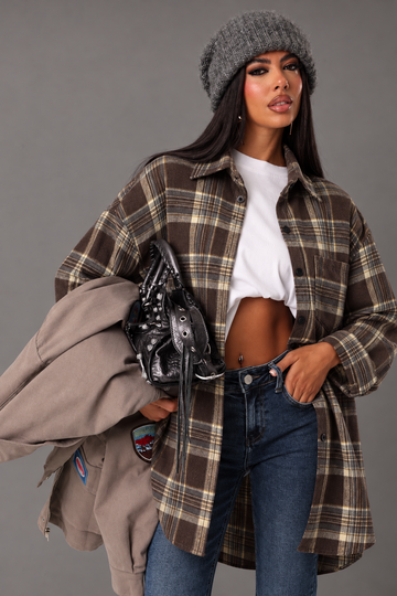 Chemise Western Plaid taupe