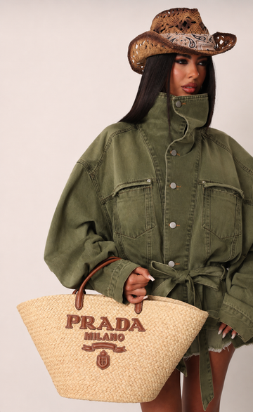 Veste WEST oversize en denim kaki