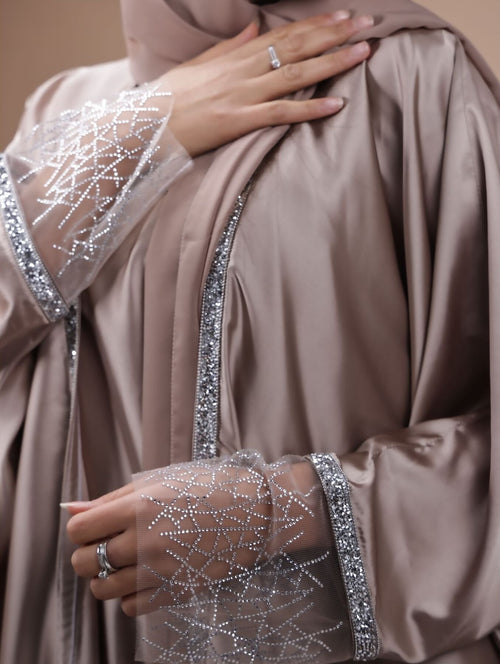 Abaya Desert Doré (3pièces) Premium