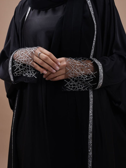 Abaya Sable Noir Premium (3pièces)