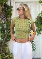 Top en dentelle vert pale