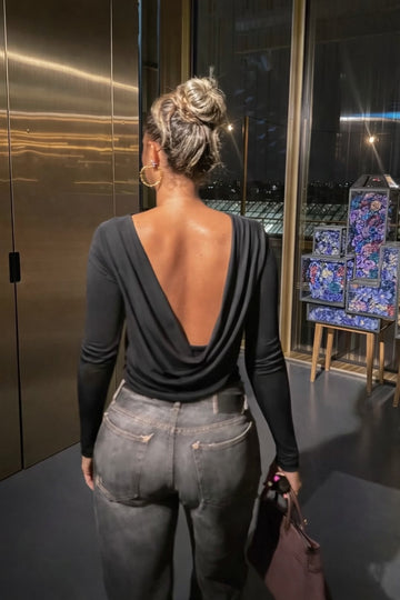 Top Nude-Draped noir